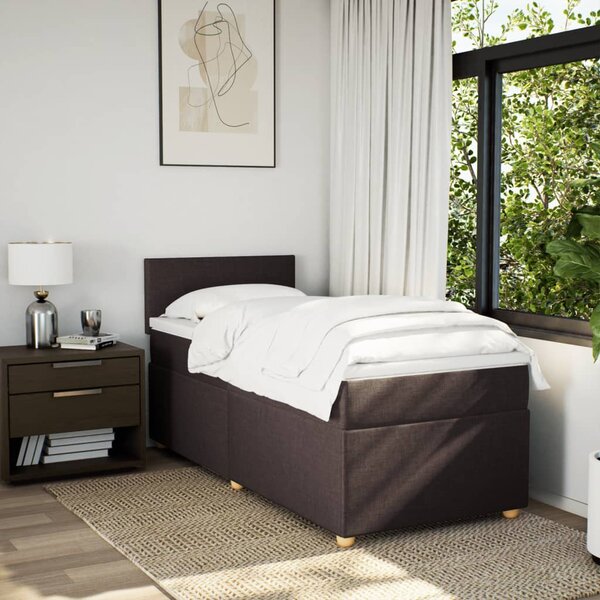 Box spring postel s matrací tmavě hnědá 80x200 cm textil 3286503