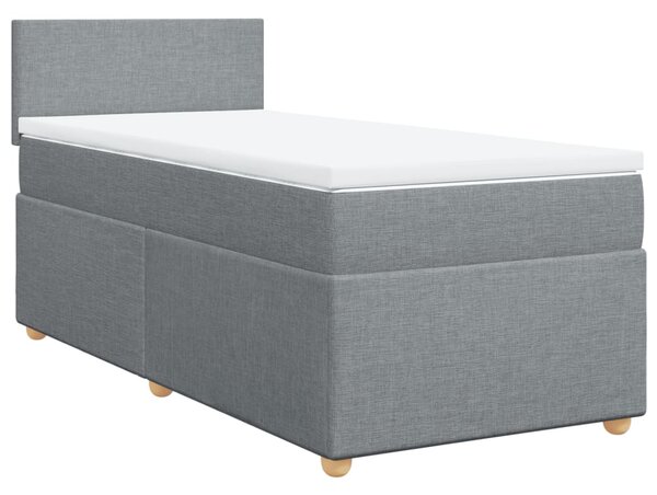 Box spring postel s matrací světle šedá 80 x 200 cm textil 3286500
