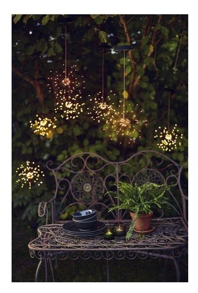 Venkovní solární závěsné LED svítidlo s bílými diodami Star Trading Firework, výška 50 cm