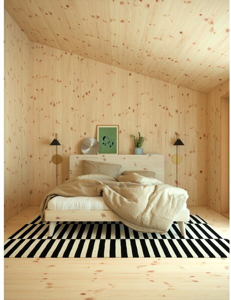 Hnědá dvoulůžková postel z borovicového dřeva s roštem 180x200 cm Retreat – Karup Design