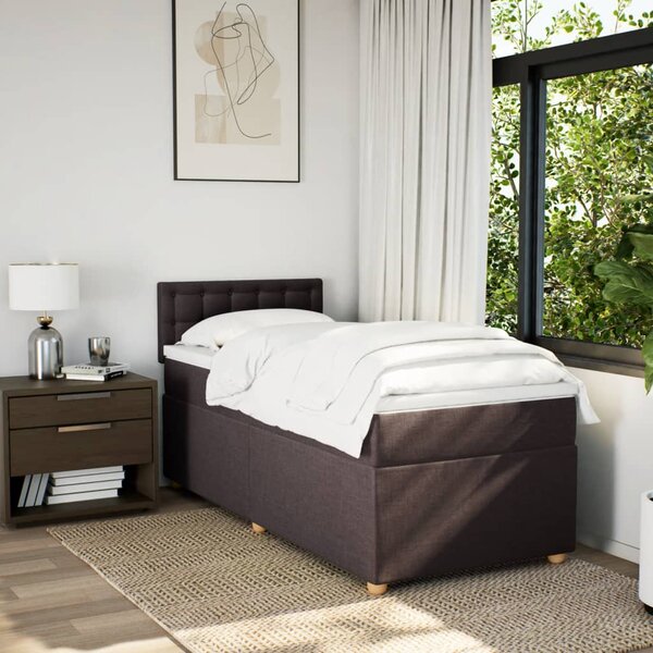 Box spring postel s matrací tmavě hnědá 80x200 cm textil 3286524