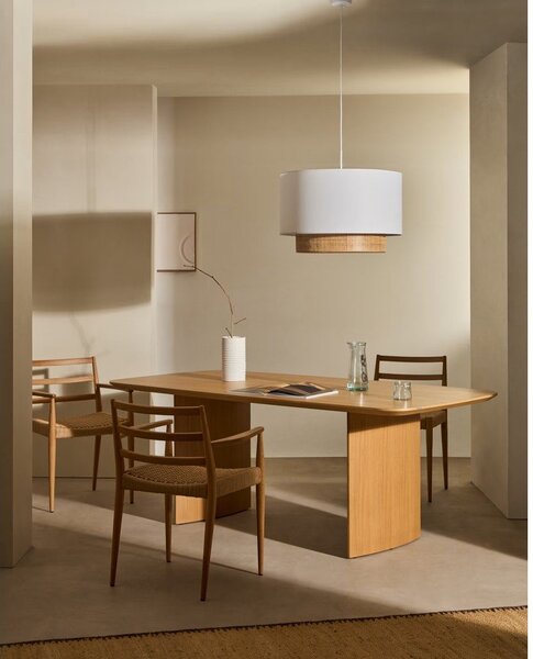 Bílé/v přírodní barvě látkové stínidlo ø 60 cm Erna – Kave Home