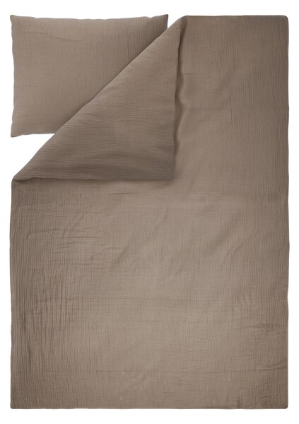 Livarno® Mušelínové ložní povlečení, 140 x 200 cm, 70 x 90 cm (hnědá) (100399959005)