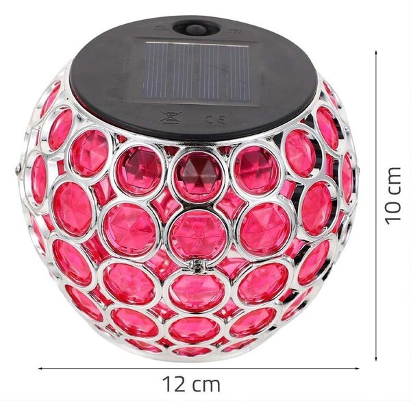 Barevná solární lampa - růžová