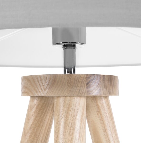 Stojací lampa NITRA Dubové dřevo Šedá
