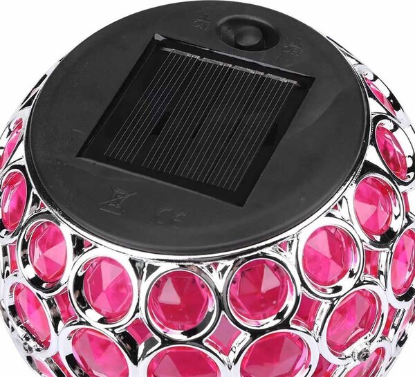 Barevná solární lampa - růžová