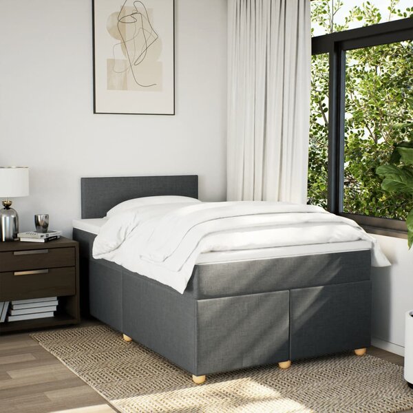 Box spring postel s matrací tmavě šedá 120x190 cm textil 3286613