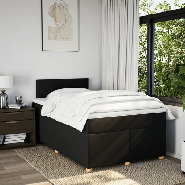 Box spring postel s matrací černá 120x190 cm textil 3286621