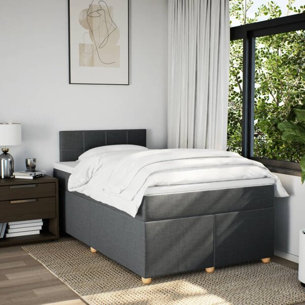 Box spring postel s matrací tmavě šedá 120x190 cm textil 3286620