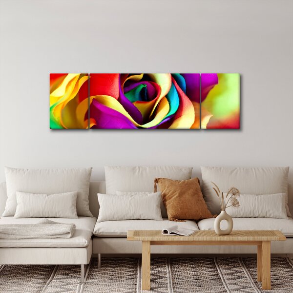 Obraz - Barevná růže (170x50 cm)