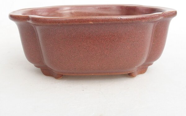 E-bonsai Keramická bonsai miska 13 x 10,5 x 5,5 cm vínová