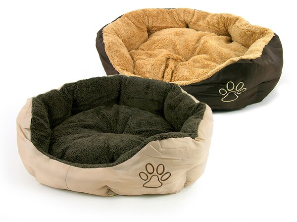 Akinu pelech nylon&fleece s tlapkou kulatý M 57x52 cm Barva: Béžová