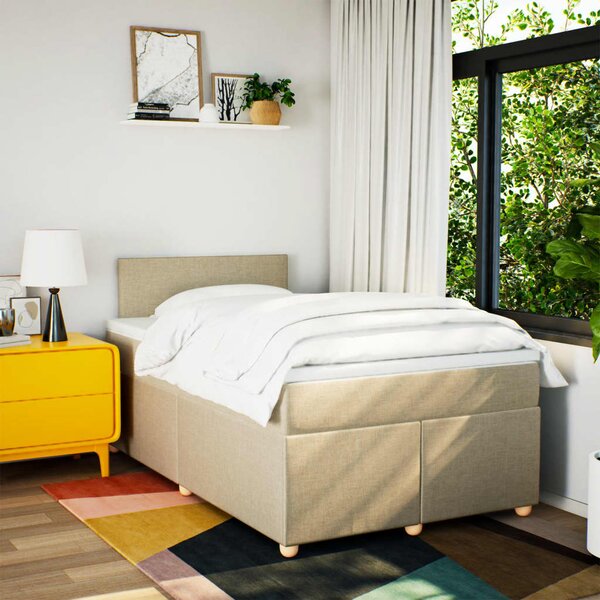 Box spring postel s matrací krémová 120x200 cm textil 3286645