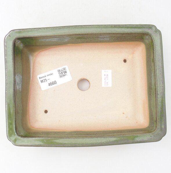 E-bonsai Keramická bonsai miska 17,5 x 13 x 4 cm zelená