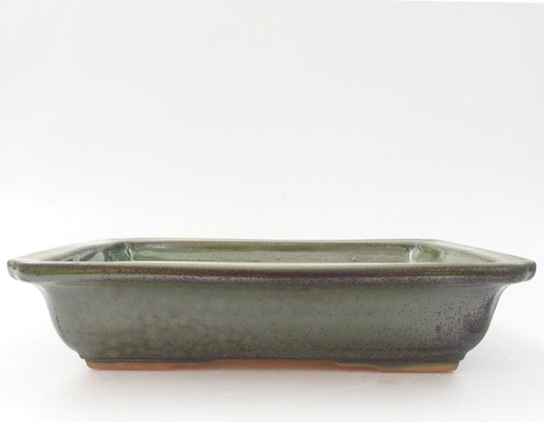 E-bonsai Keramická bonsai miska 17,5 x 13 x 4 cm zelená