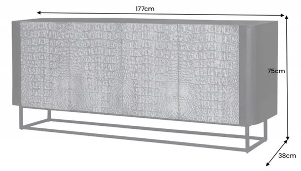 Komoda CROCODILE 177 CM šedočerná masiv mango Nábytek | Úložné prostory | Komody | Nízké