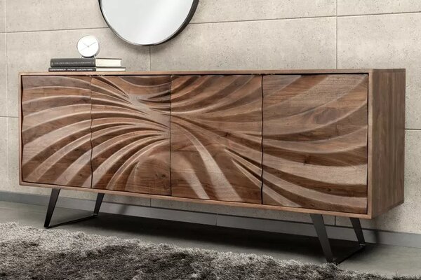 Komoda HURRICANE 175 CM hnědá masiv akácie Nábytek | Úložné prostory | Komody | Nízké