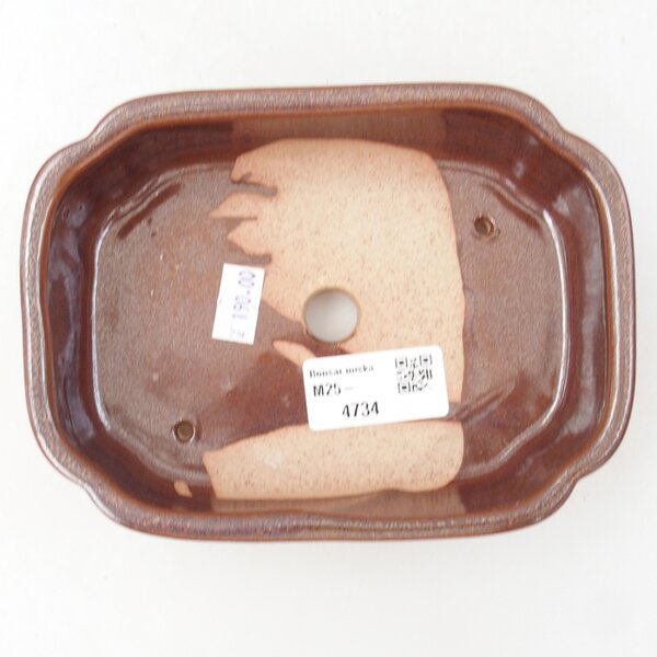 E-bonsai Keramická bonsai miska 15 x 11,5 x 4,5 cm hnědá