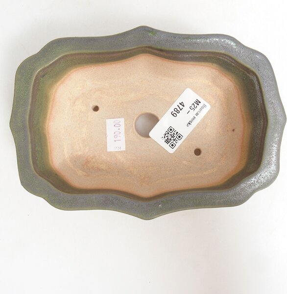 E-bonsai Keramická bonsai miska 15,5 x 11,5 x 4,5 cm zelená