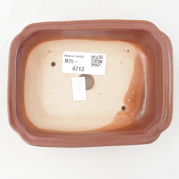 E-bonsai Keramická bonsai miska 14 x 11 x 4 cm vínová