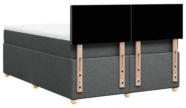 Box spring postel s matrací tmavě šedý 140 x 190 cm textil 3286669