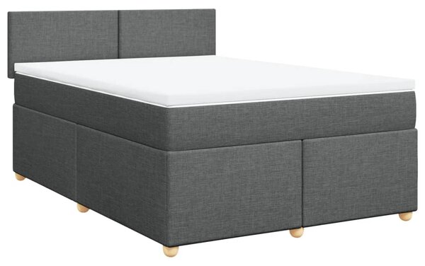 Box spring postel s matrací tmavě šedý 140 x 190 cm textil 3286669
