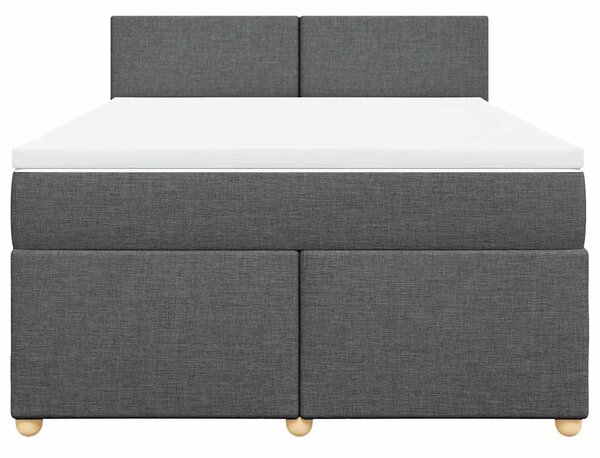 Box spring postel s matrací tmavě šedý 140 x 190 cm textil 3286669