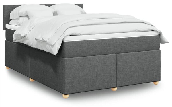 Box spring postel s matrací tmavě šedý 140 x 190 cm textil 3286669