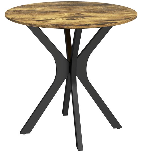 HOMCOM Kulatý jídelní stůl 78 x 78 cm pro 2 osoby s ocelovou konstrukcí Spider - ideální do kuchyně, jídelny a obývacího pokoje | Aosom