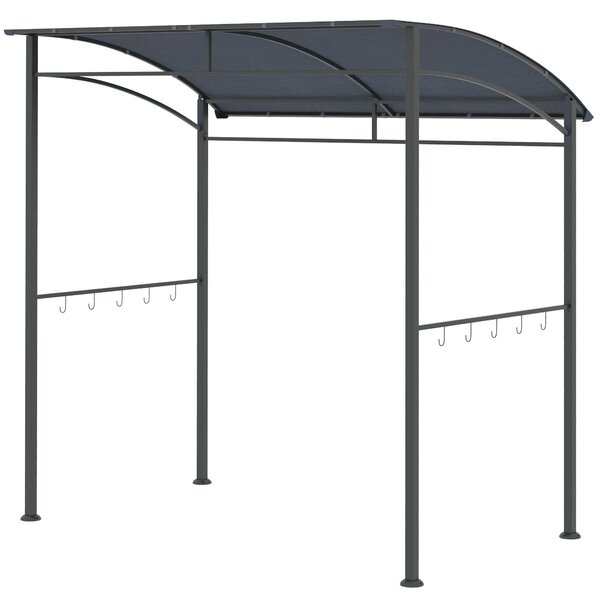 Grilovací pavilon Outsunny 215 x 150 x 220 cm, voděodolný zahradní pavilon s klenutou střechou, zahradní altán s háčky, grilovací pavilon, zahradní st