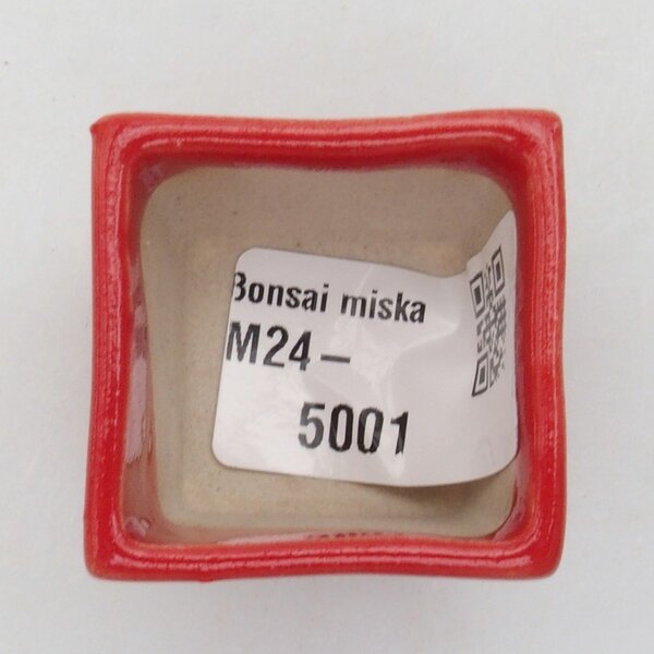 E-bonsai Mini bonsai miska 3,5 x 3,5 x 3 cm červená