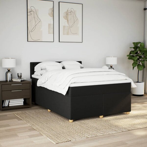 Box spring postel s matrací černá 140 x 190 cm textil 3286691