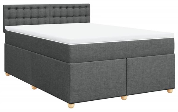 Box spring postel s matrací tmavě šedý 140 x 190 cm textil 3286690