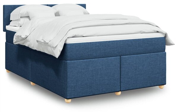Box spring postel s matrací modrá 140x200 cm textil 3286702