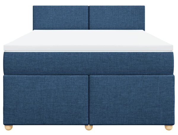 Box spring postel s matrací modrá 140x200 cm textil 3286702