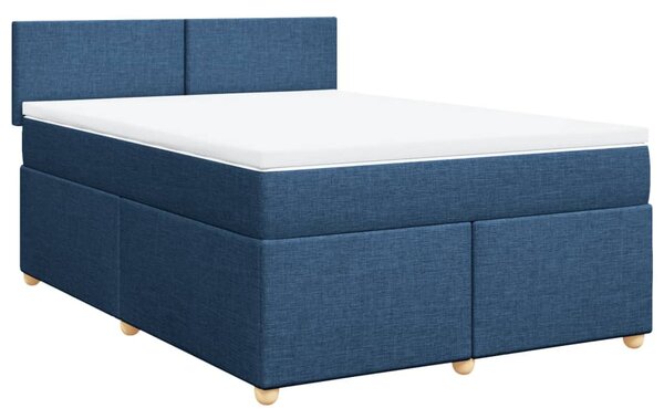 Box spring postel s matrací modrá 140x200 cm textil 3286702