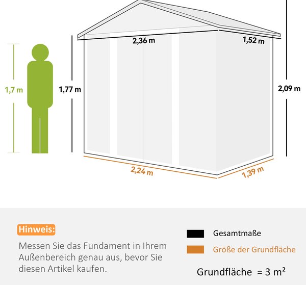 Outsunny Kovový Zahradní Kůlna s Dřevěným Vzhledem 3 m² 152 x 235,7 x 208,7 cm Sklad pro Nástroje s Šikmou Střechou, Okny a Dvoubarevnými Posuvnými Dv