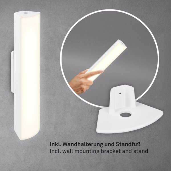 BRILONER LED nabíjecí stolní lampa, 30 cm, paměť, 7W, 700lm, bílé IP44 BRILO 7474016