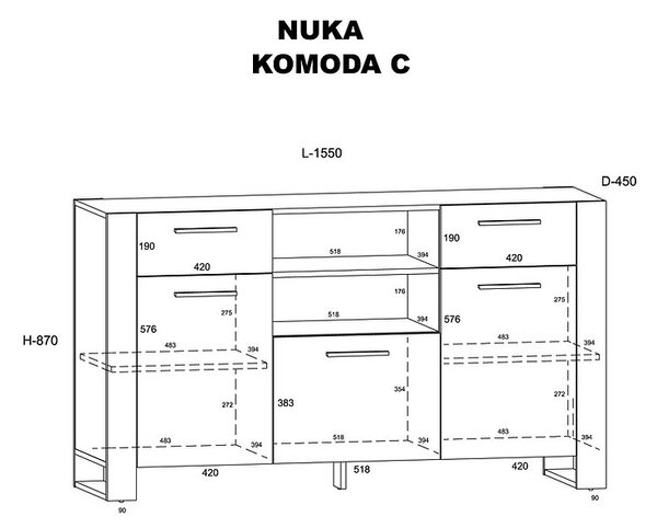BIM Komoda Nuka C dub grange