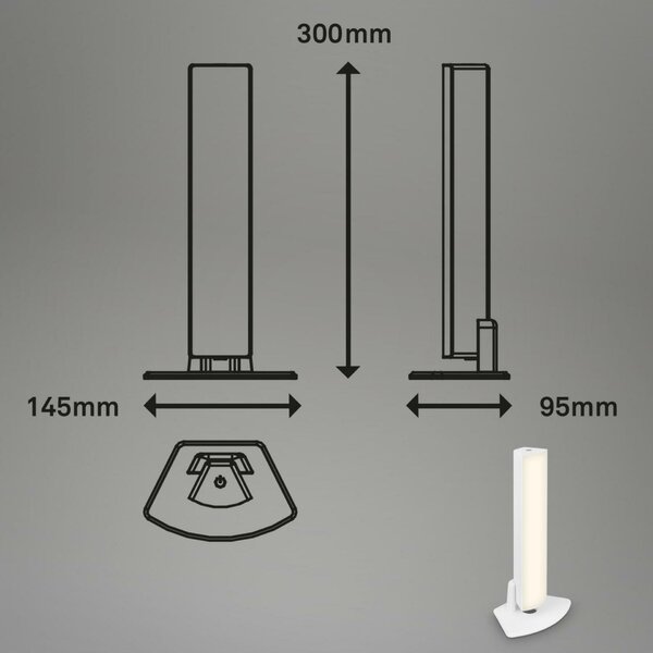 BRILONER LED nabíjecí stolní lampa, 30 cm, paměť, 7W, 700lm, bílé IP44 BRILO 7474016