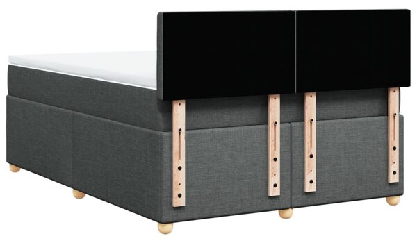 Box spring postel s matrací tmavě šedá 140x200 cm textil 3286718