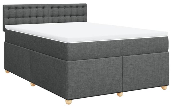 Box spring postel s matrací tmavě šedá 140x200 cm textil 3286718