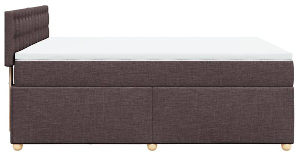 Box spring postel s matrací tmavě hnědá 140x190 cm textil 3288992