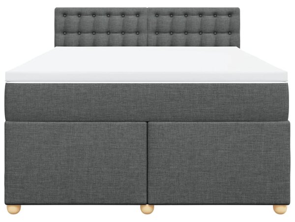 Box spring postel s matrací tmavě šedá 140x200 cm textil 3286718