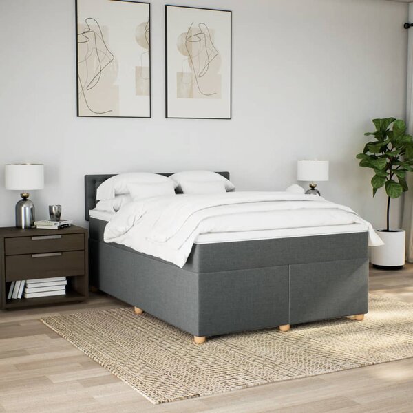 Box spring postel s matrací tmavě šedá 140x200 cm textil 3286718