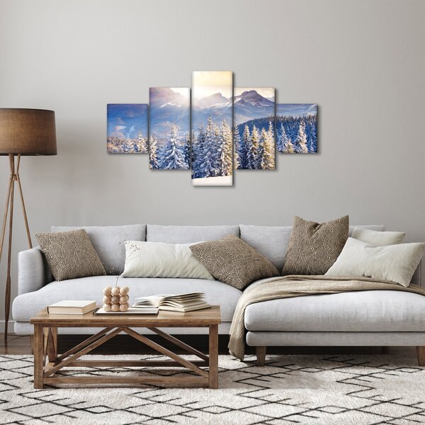 Obraz - Horská krajina v zimě (125x70 cm)