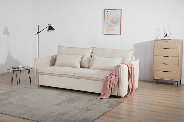 Rozkládací pohovka APARTMENT 3M 215 CM béžová manšestr
