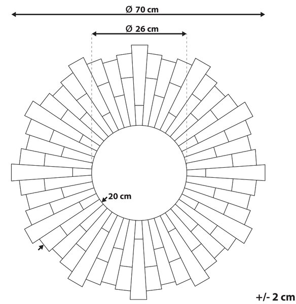 Zrcadlo VIRE 70 cm 70 cm Stříbrná