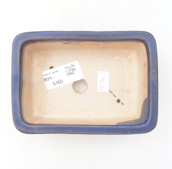 E-bonsai Keramická bonsai miska 13,5 x 9,5 x 4,5 cm modrá