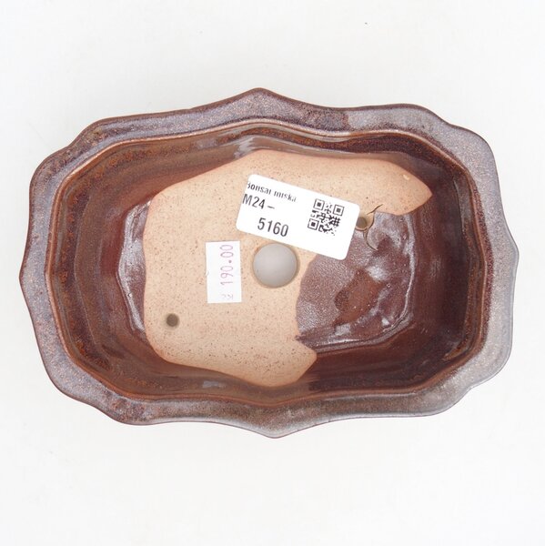 E-bonsai Keramická bonsai miska 15,5 x 11,5 x 4,5 cm hnědá